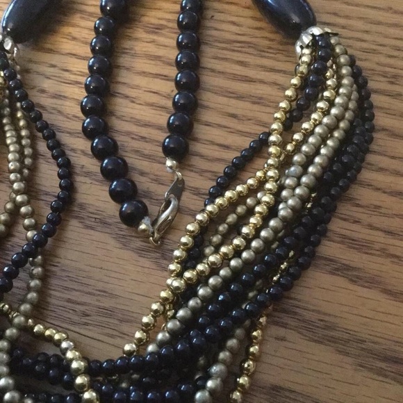 Black and gold bead necklace - Picture 2 of 2